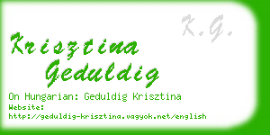 krisztina geduldig business card